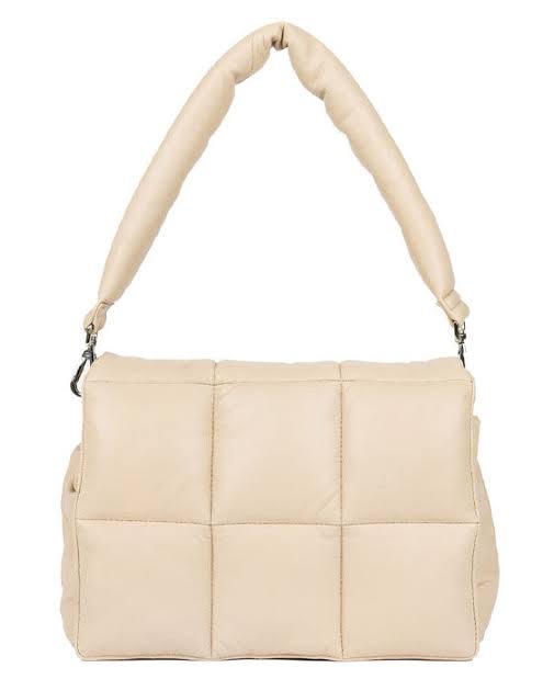 Stylism Beige Colour Ladies Padded Handbag Small Hand Bag 50204