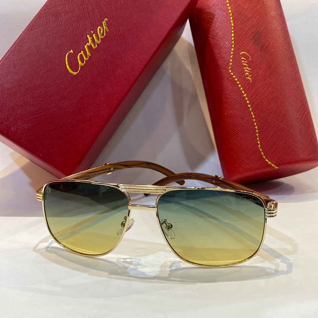 RAC Brown Gold Frame Blue Yellow  Shade Unisex Branded