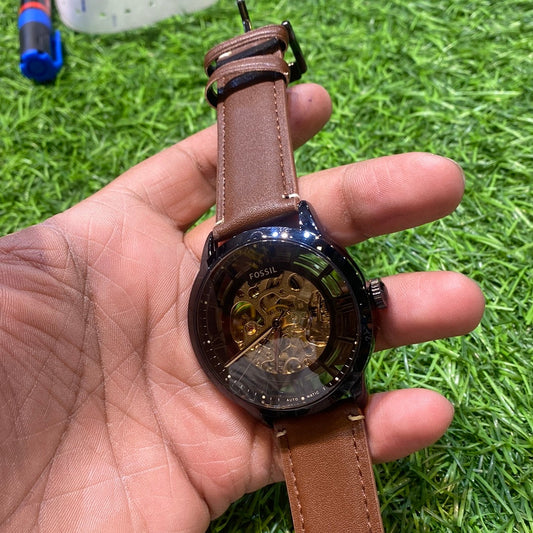 SOF Brown Strap Black Dial Automatic Men Watch 401021