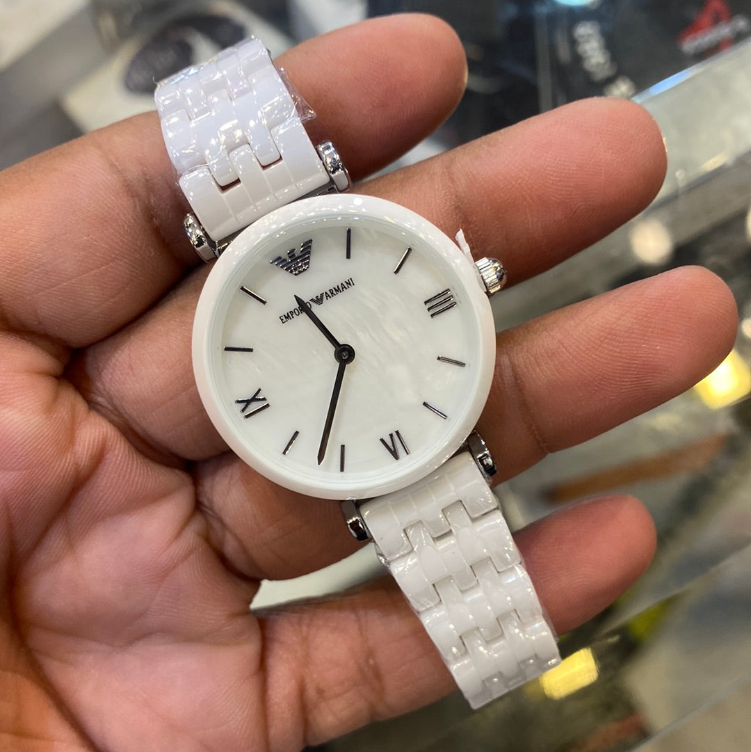 Mra White Chain White Silver  Dial Ceramica Ladies Watch 401901