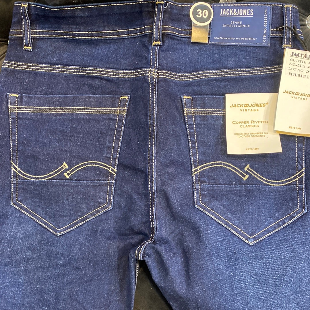 Jack JJ  Vintage Blue Denim Slim Fit jeans Branded Designers Men’s Jeans 110306