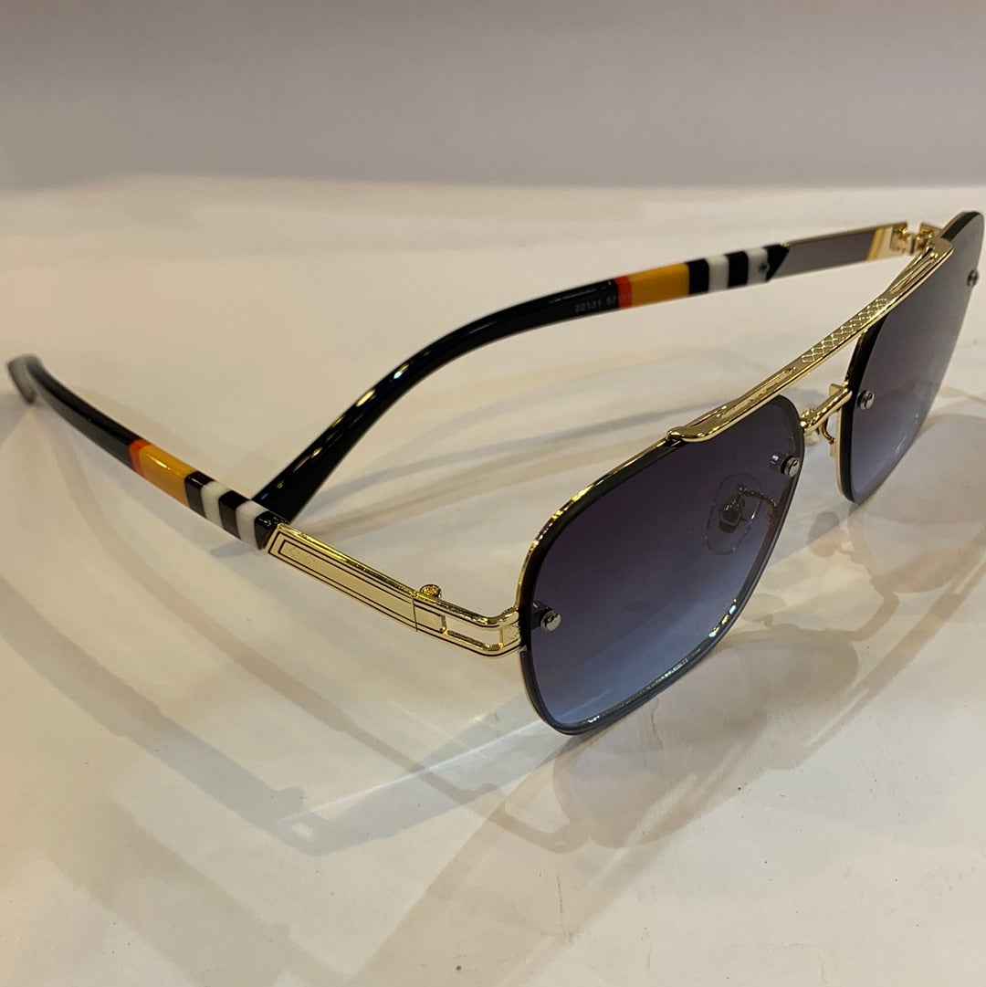 RUB Golden Frame Blue Shade Sunglass 22131 57 15 145