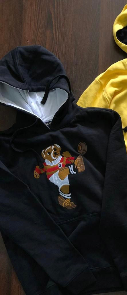 RL LOP POL Black Colour Hoodie Teddy Bear Man Unisex  9153