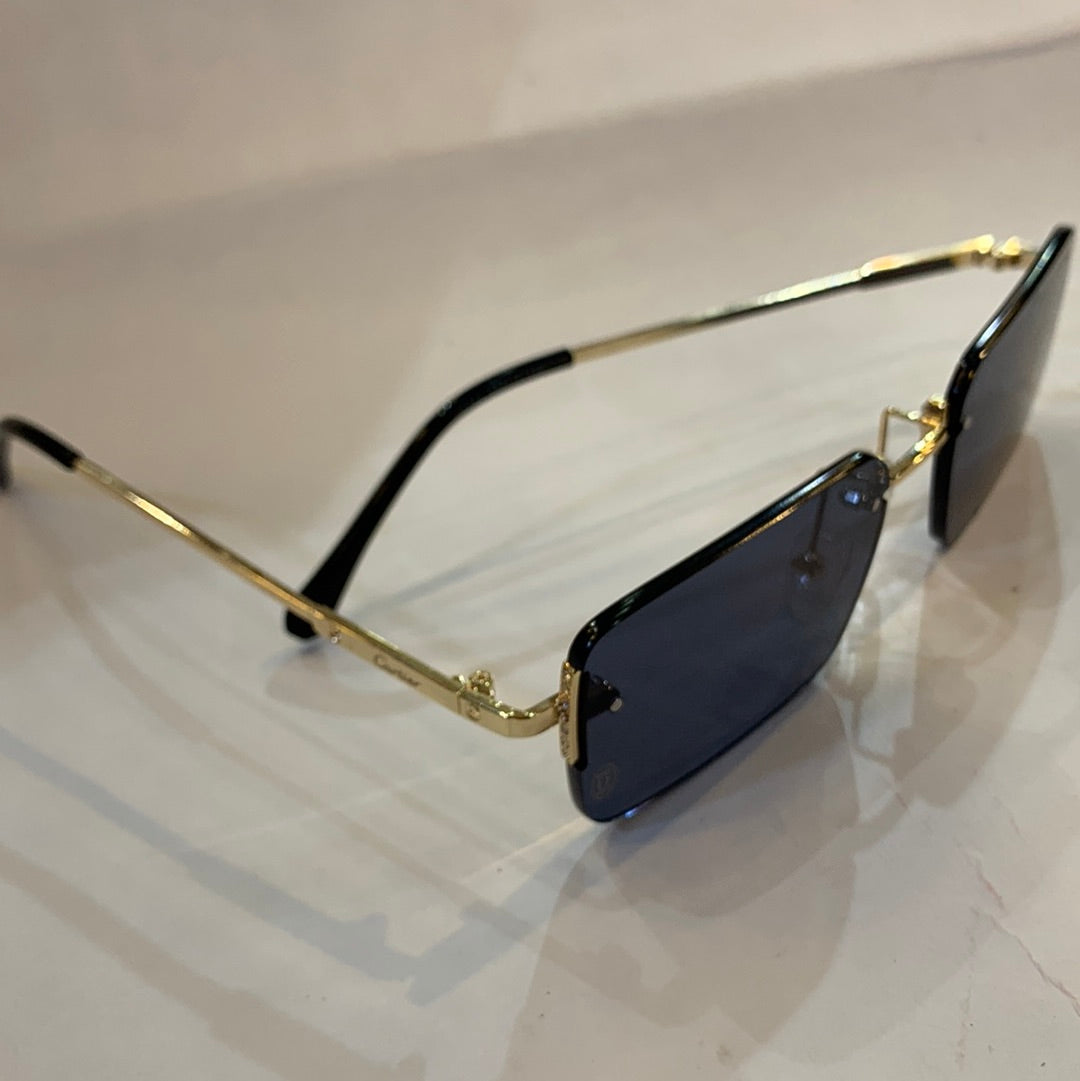 RAC Frameless Golden Stick Black Shade Unisex Sunglasses 2A742 55 17-140