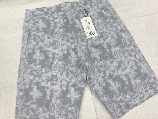 Zr Raz Grey Colour Faded Print Denim Men Short 50233