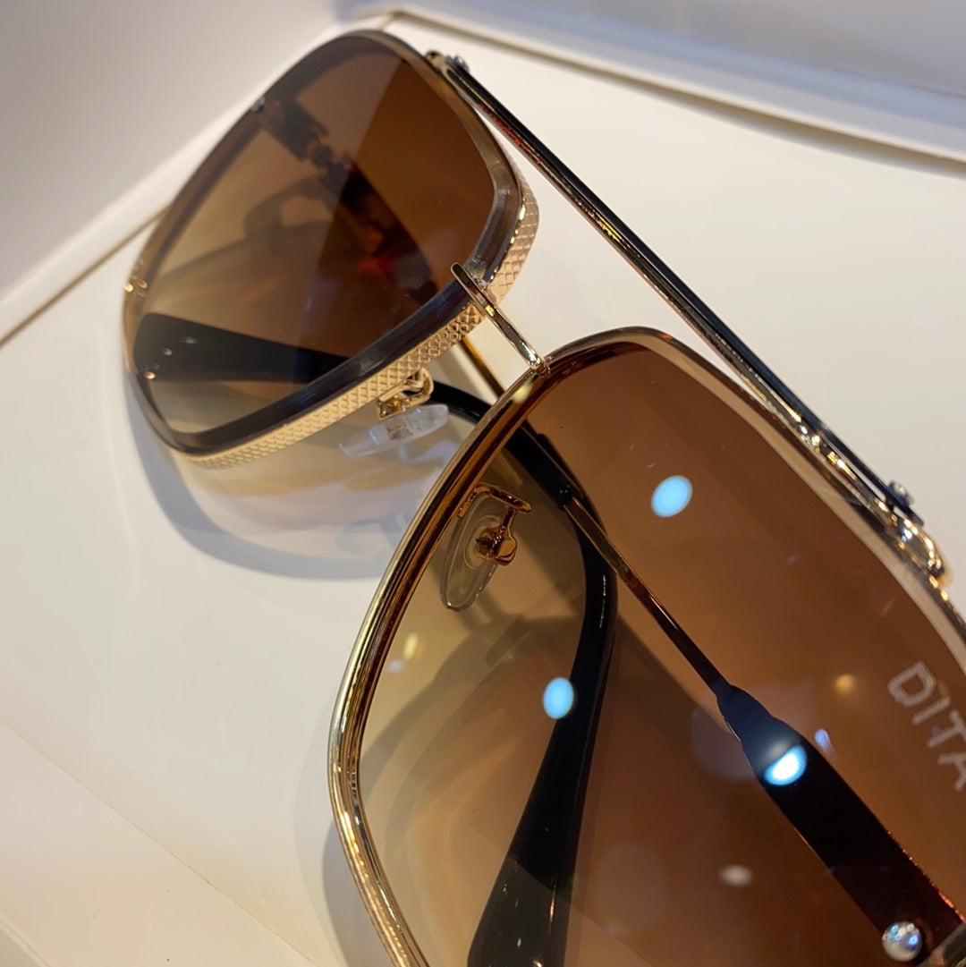 Brown Gold Branded Luxury Sunglasses DIT