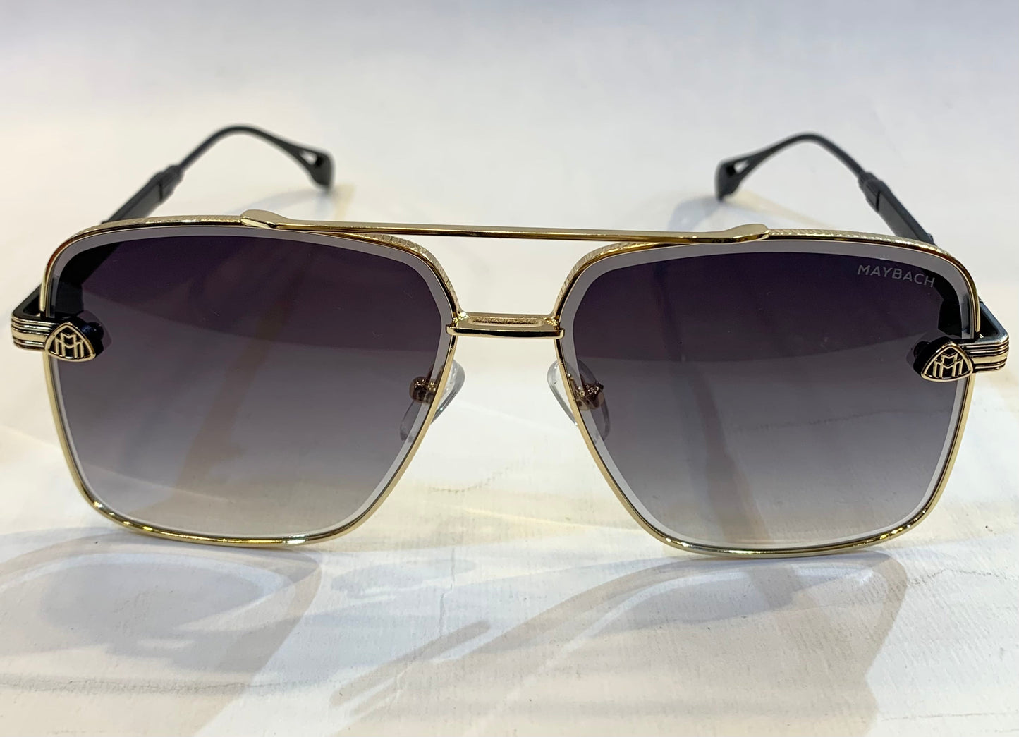 YAM Golden Black Frame Black Shade Sunglass