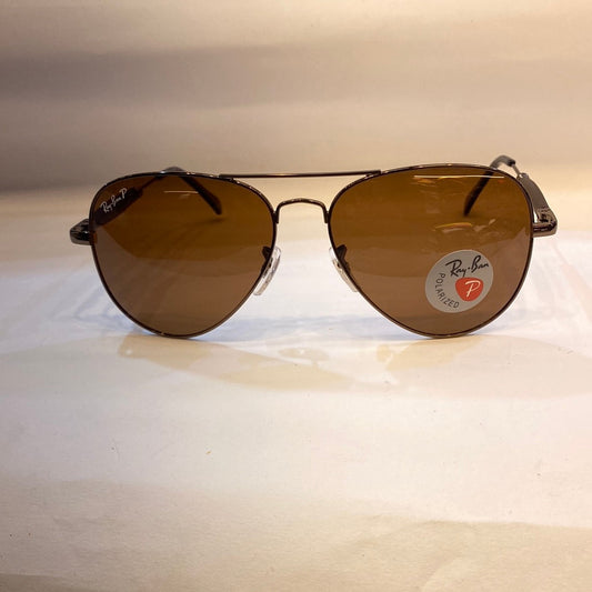 YAR RB Glossy Brown Frame Brown Shade Unisex Aviator Sunglasses RB3518 58 14 140