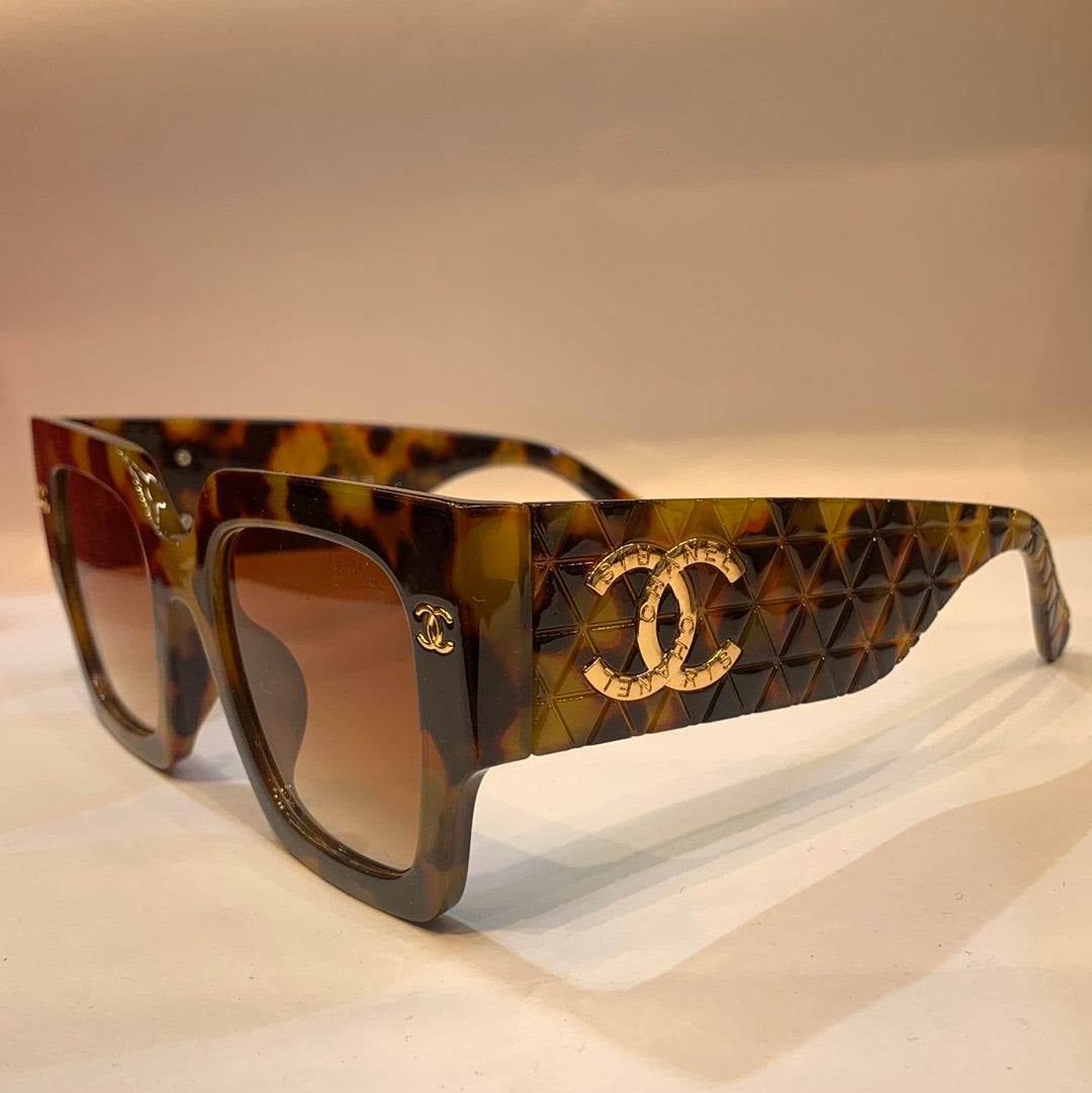 AHC Leopard Print Frame Brown Shade Unisex Sunglass 9099 52 24-145 C5