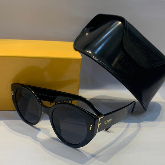 Fen nef Glossy Black Frame Black Shade Unisex Sunglass D2816 51 23 142 C1