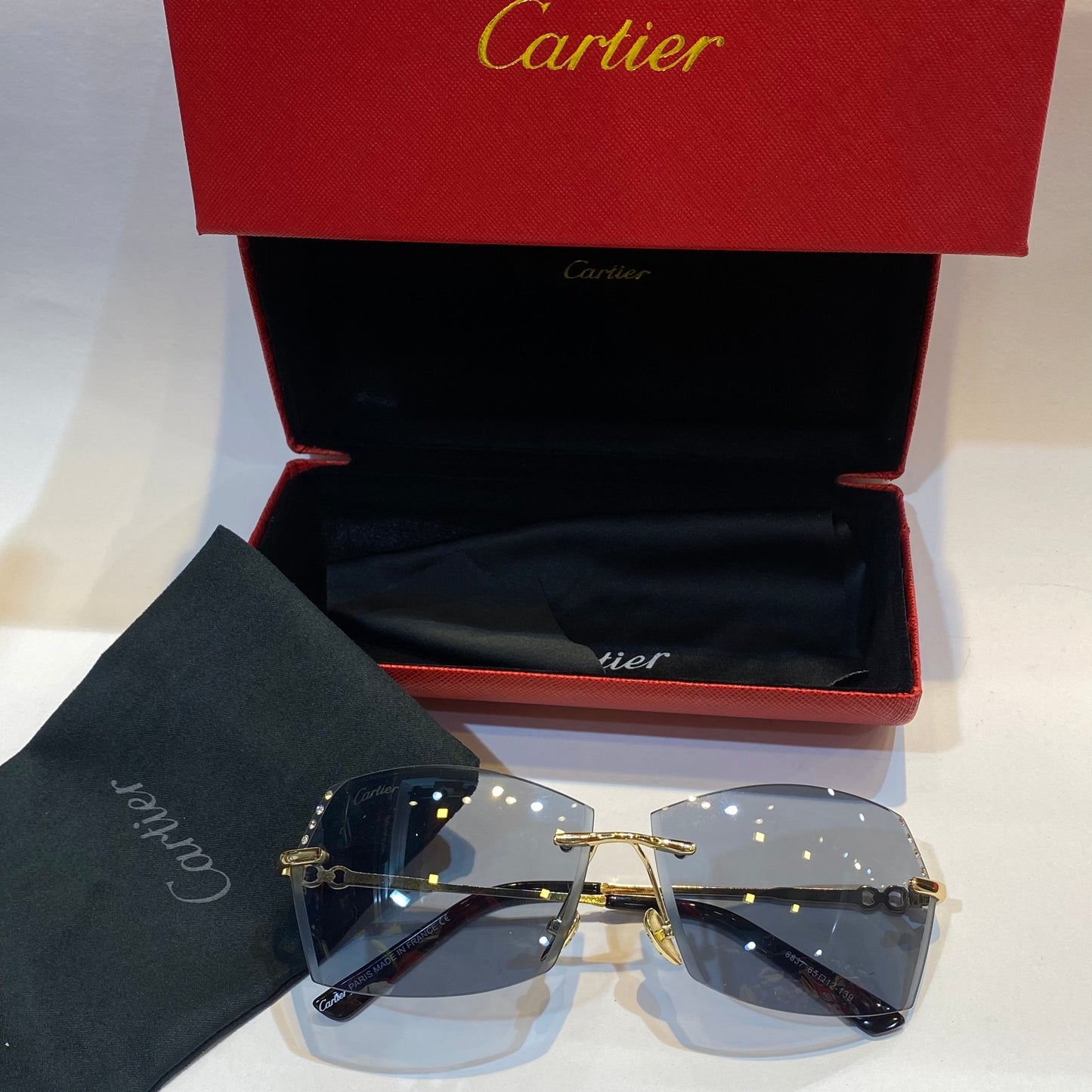 Rac Glossy Gold Frame Black Shade Unisex Branded Sunglasses 6837 65 12-139