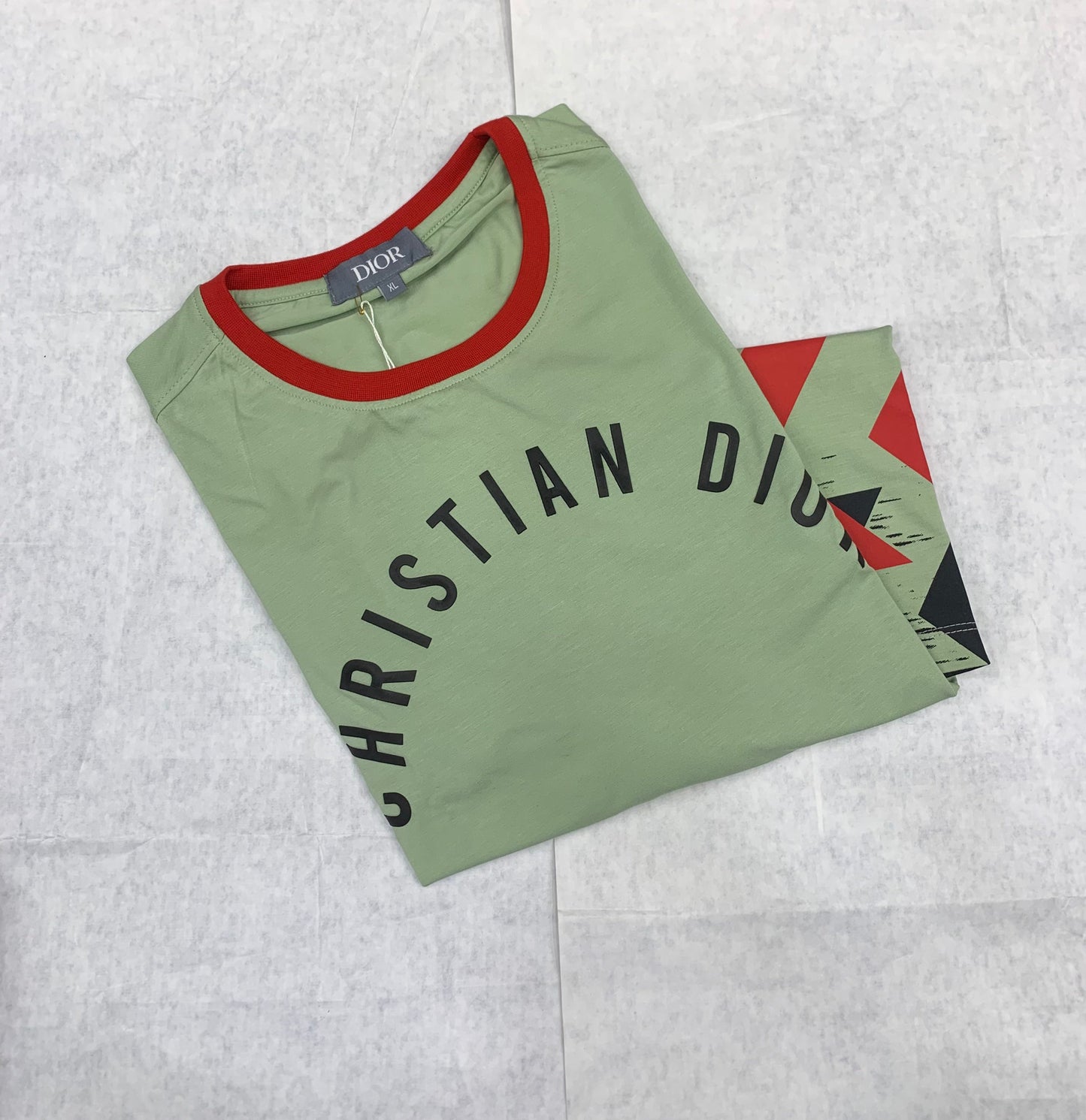 OID Green Colour With Front Print Round Tshirt 50219