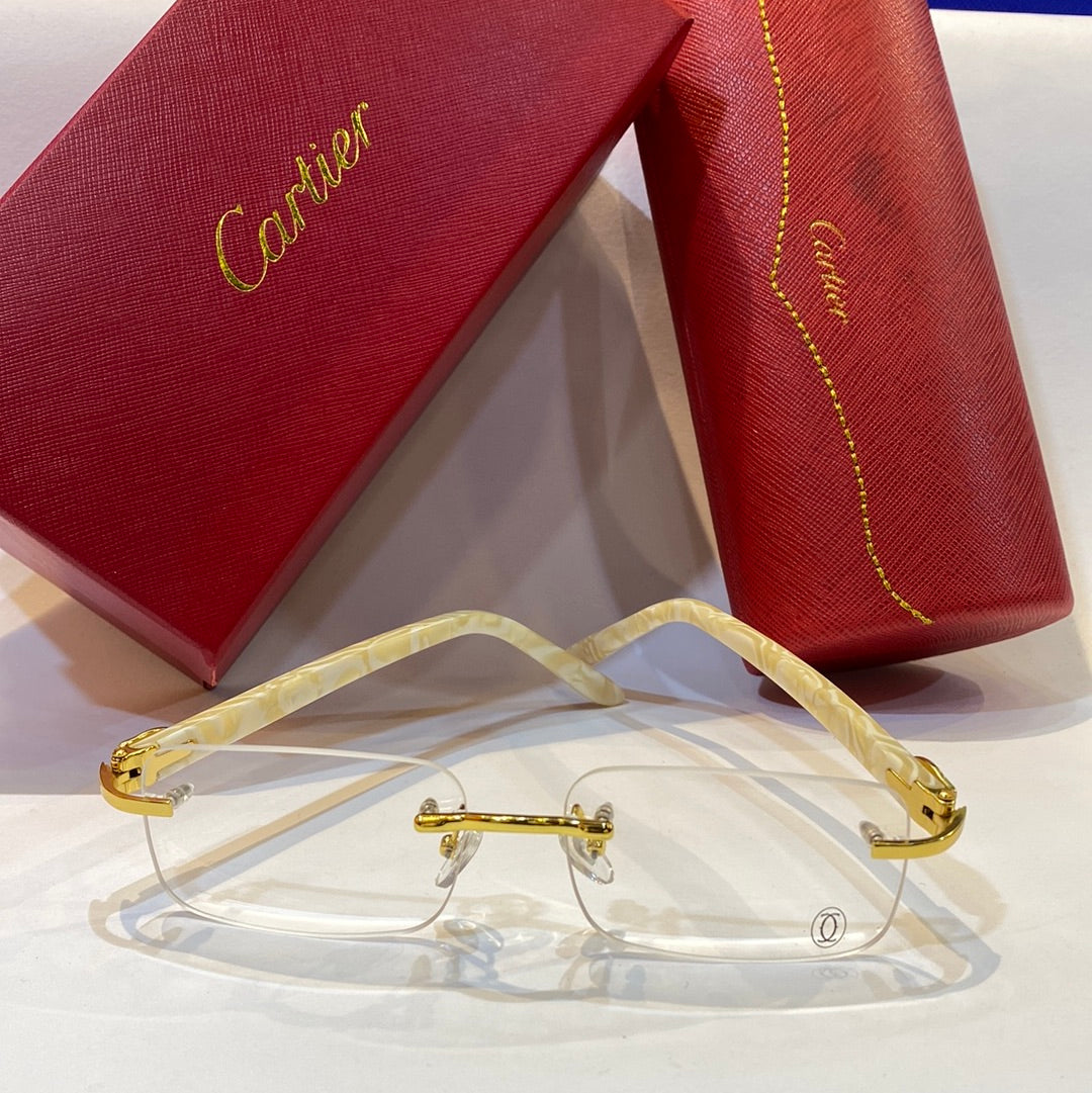 RAC Gold Cream Yellow Frame Transparent Shade Unisex Branded