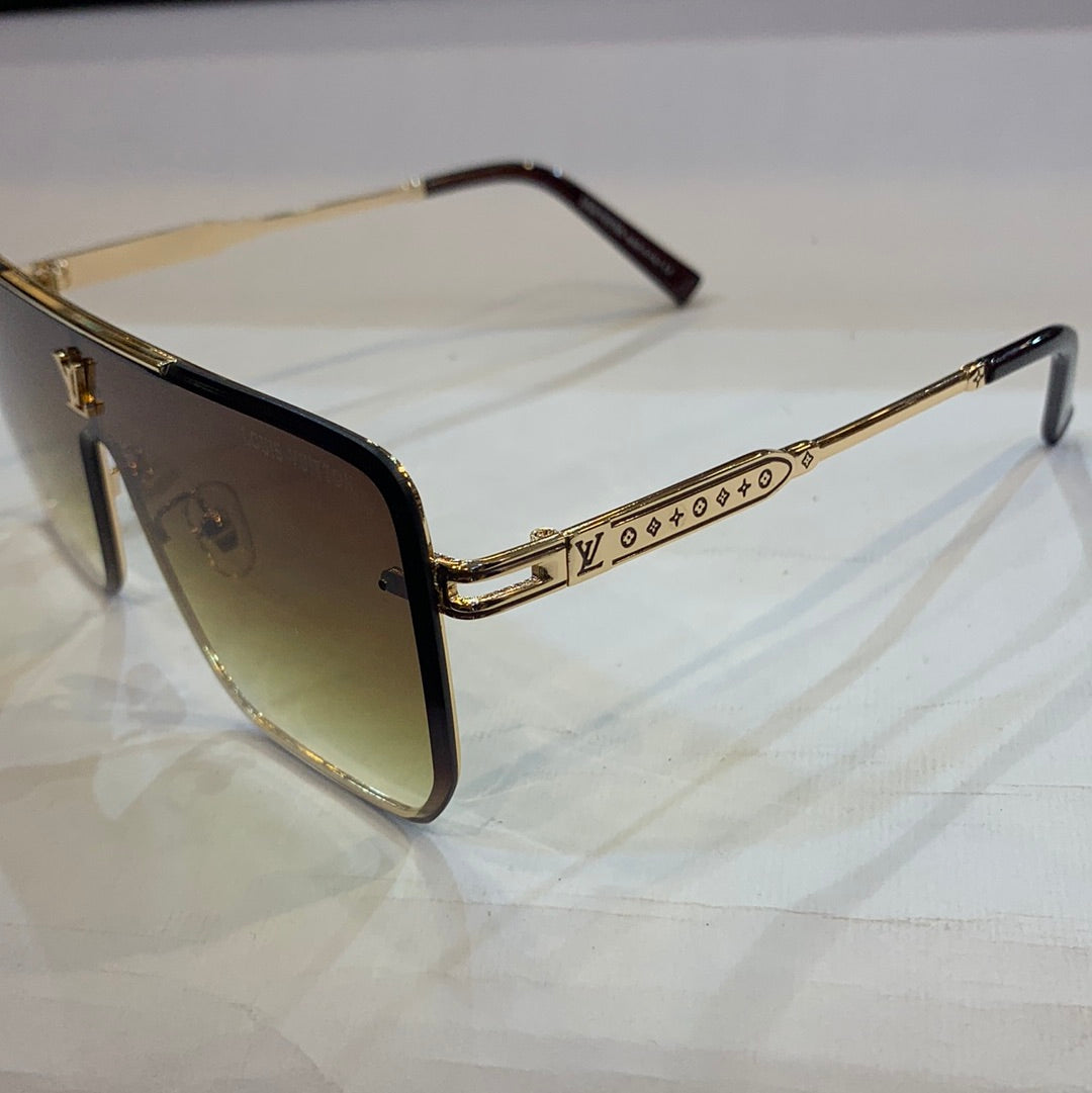 UOL VL Golden Frame Brown Shade Sunglass 22297 60 14 140