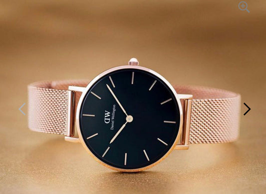 Wd Copper Chain Black Dial Slim Formal Casual Watch with Original Box Ladies Chain Watch