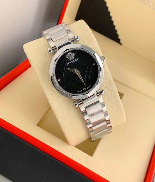 Rev Silver Chain Black Dial Ladies watch 901185