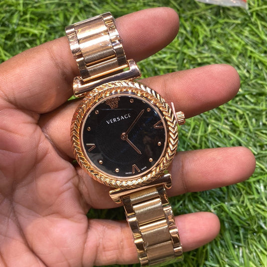 Copper Chain Copper Ring Black Dial Ladies Watch   401304
