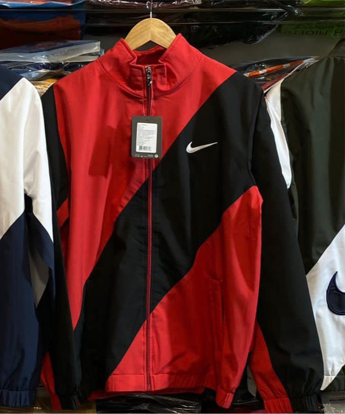 Nik Red Black Colour With Nik White Logo Parachute jacket
