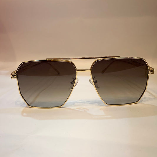 UOL VL Gold Frame Brown Shade Unisex Sunglass 2A593 56 15-139