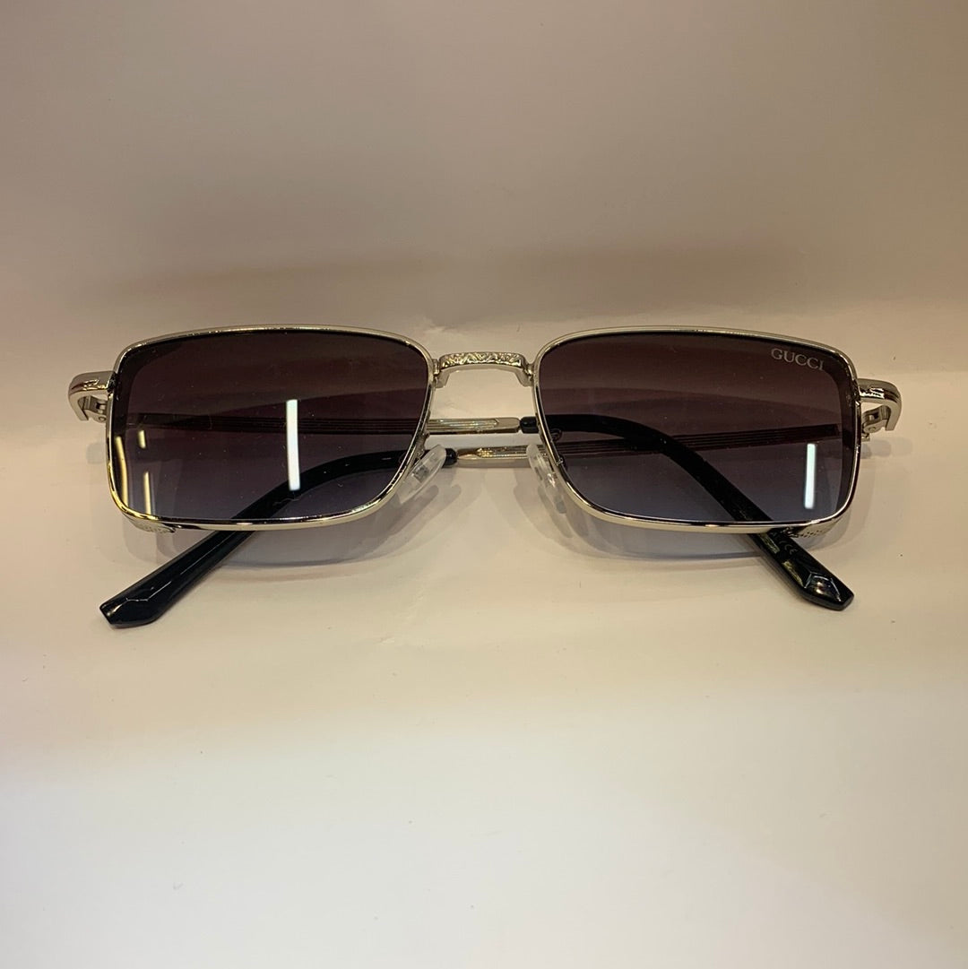 CUG Sliver Frame Black Shade Small Frame Unisex Sunglass 2252