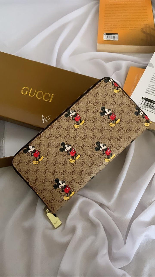 Cug Light Brown Colour Mickey Mouse Print Hand Ladies Clutch 5670
