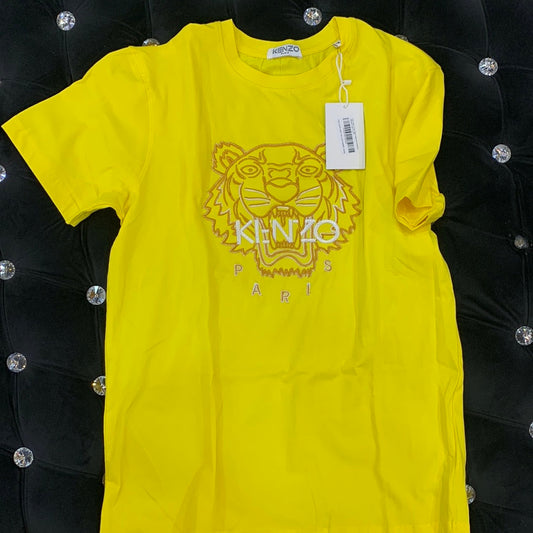 NEK Pairs Yellow Colour Gold  Print Half Sleeves TShirt