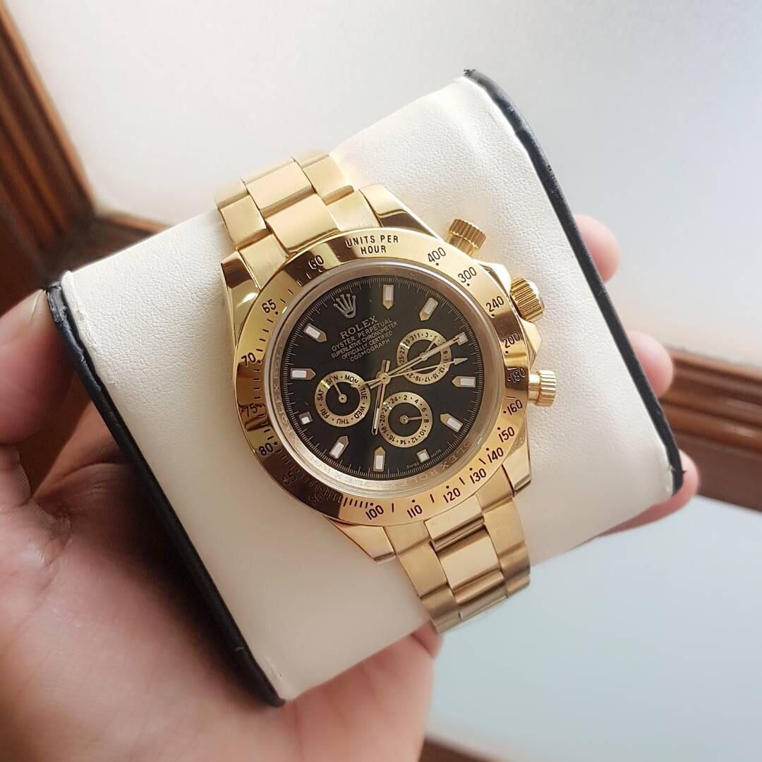 Gold Black Copper Chain Automatic Chrono Green Dial Men’s Watch 401912