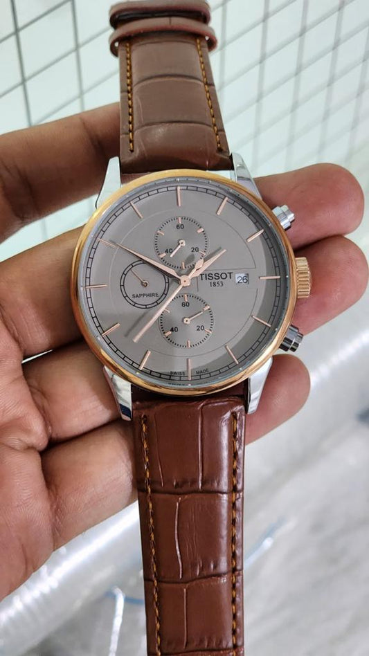 Sit Brown Strap Grey Dial Men Watch 901352