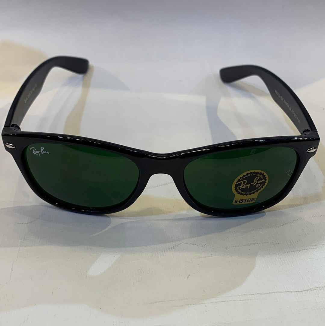 YAR RB Glossy Black Frame Green Shade Unisex Sunglasses RB2132 710 55 18 3N