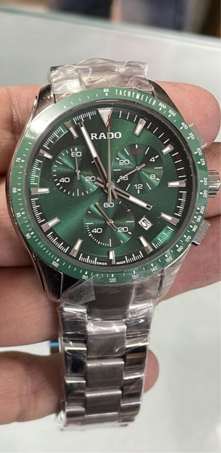 Dar Silver Chain Green Dial Man watch