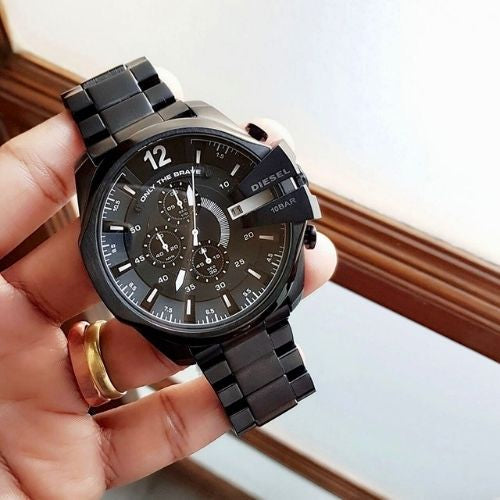 Eid Black CHain Black Dial Jap Machinery Heavy Men's Watch