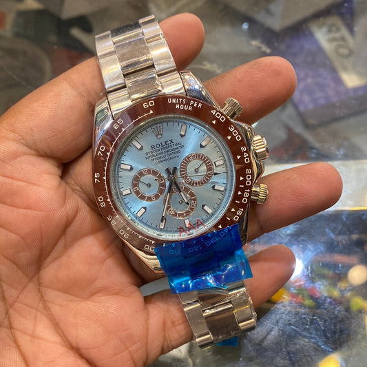 Silver Automatic Chain Watch For Men