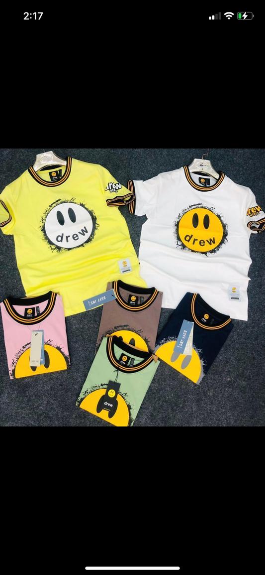 Peach Colour Printed Drew  T-Shirt