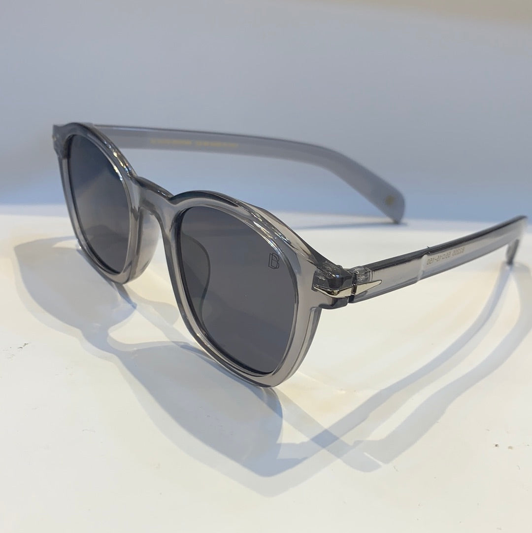 BD Transparent Grey Frame Black Shade Unisex Sunglass B2205 55 15-150