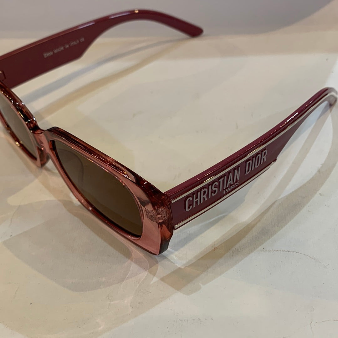 OID Dark Pink Transperent Frame Brown Shade Sunglass S2U 53 18-145