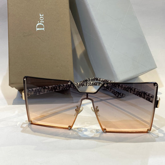 OID Prjnted White Black Frame Brown Shade Unisex Branded Sunglasses