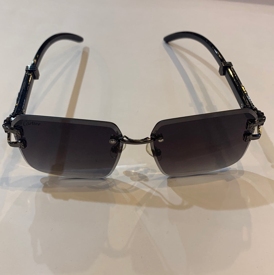 RAC Frameless Black Streak Black Shade Sunglasses