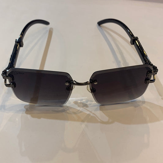 RAC Frameless Black Streak Black Shade Sunglasses