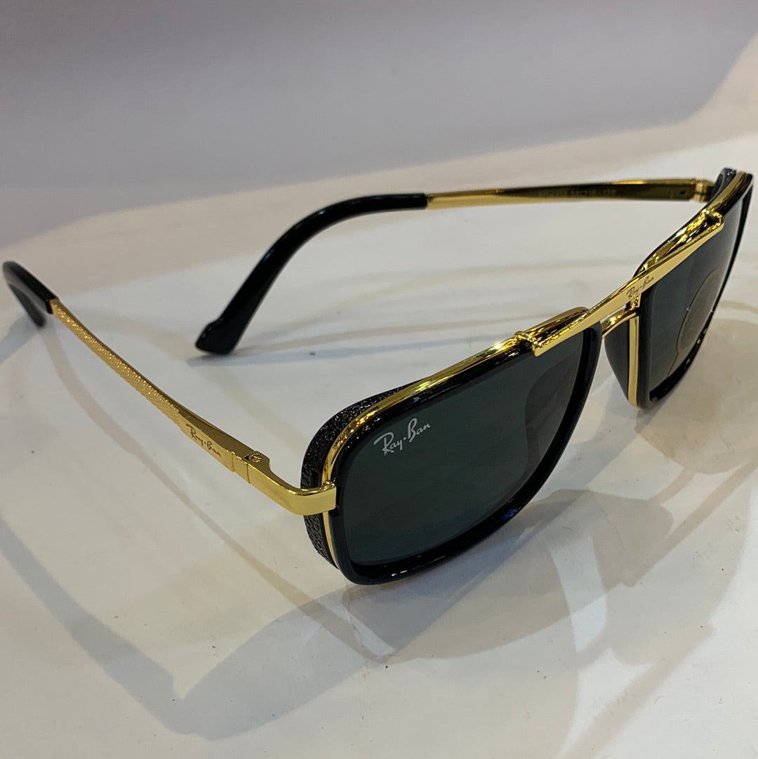 YAR RB Golden Black Frame Black Shade Unisex Sunglass RB4413 58 16-138