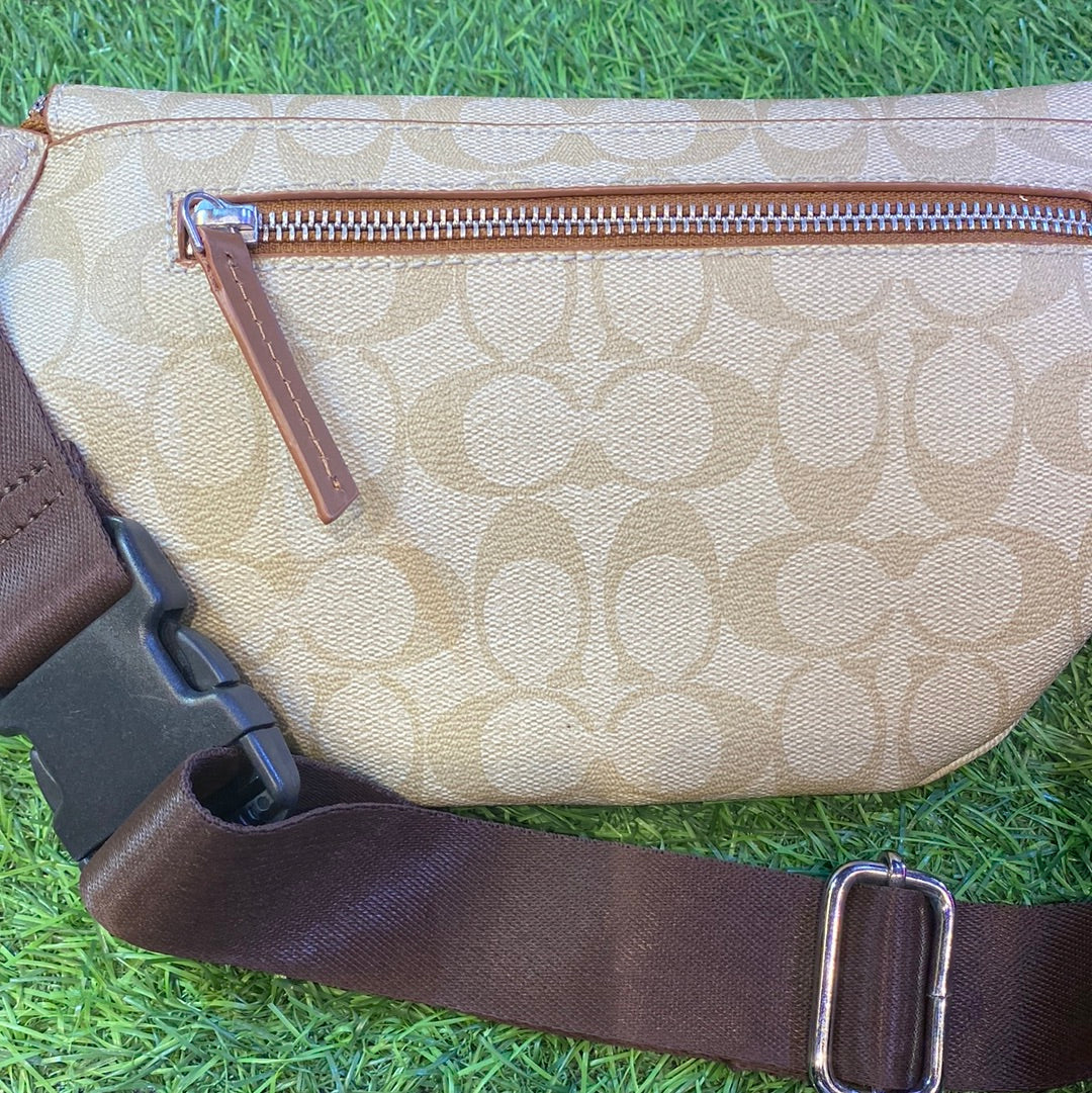 Cream Brown  Waiste Fanny Side Unisex Bag