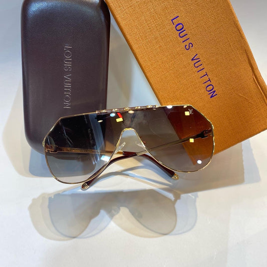 UOL Gold Frame Brown Shade Unisex Branded Sunglasses 2A371 56 15-127
