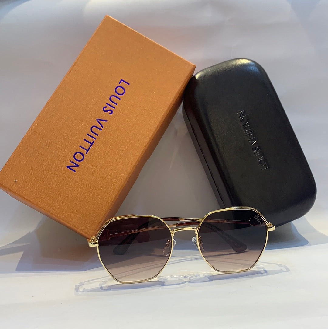 D&g g&d Glossy  gold Frame brown Shade Unisex Sunglass H5606 C4 56 15 140