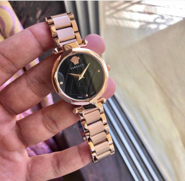 Rev Copper Chain Black Dial Ladies Watch