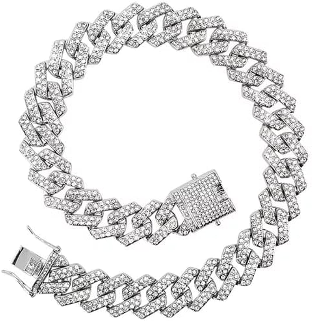 Sliver color Drip Round Cuban Link Chain 502346
