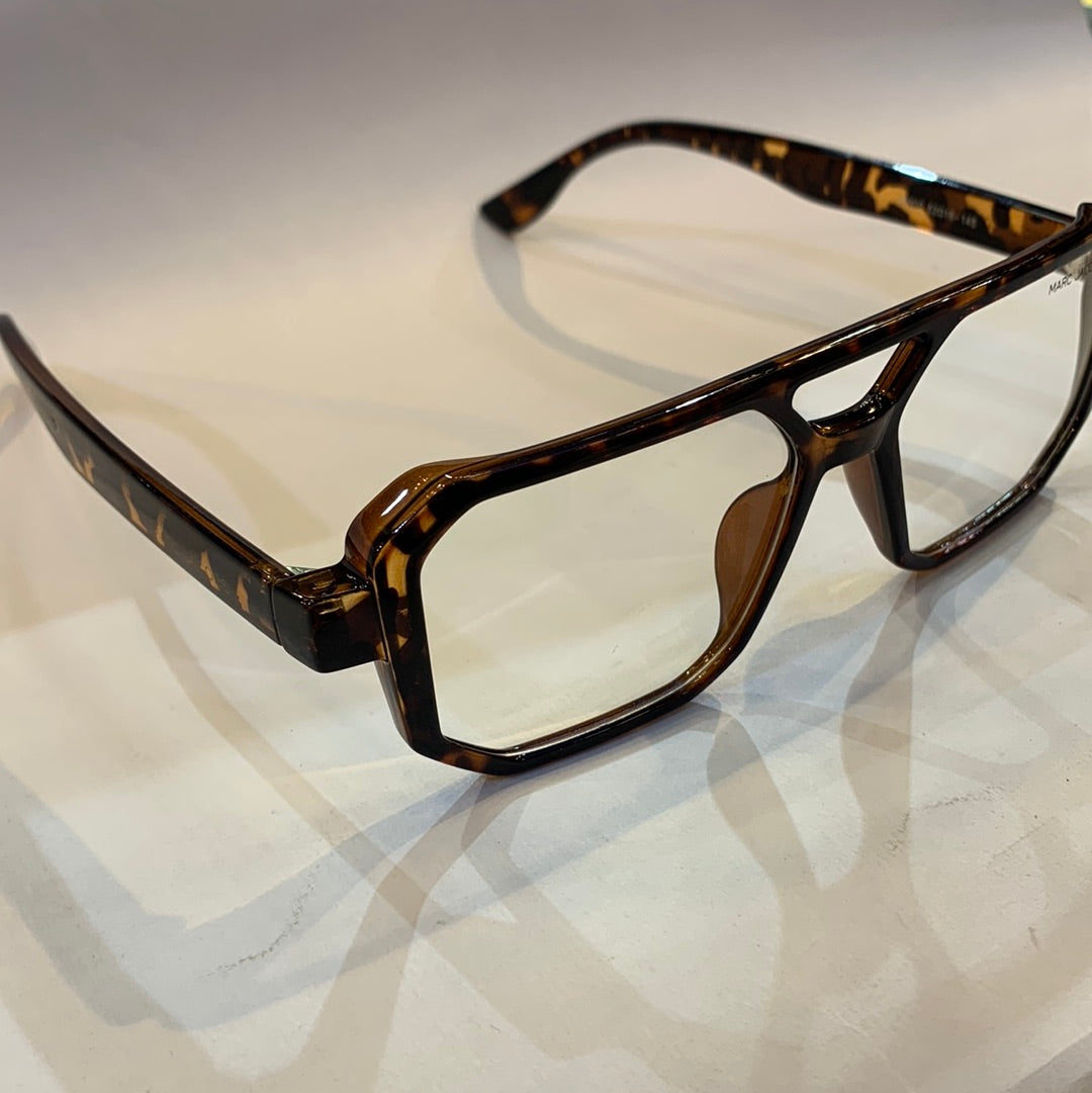 RAM Glossy Leopard Print Frame Transperent Shade Unisex Sunglasses 66802 52 16-145