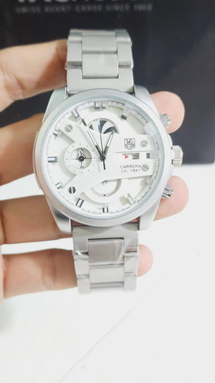 Gat Silver Chain White Dial Men Watch