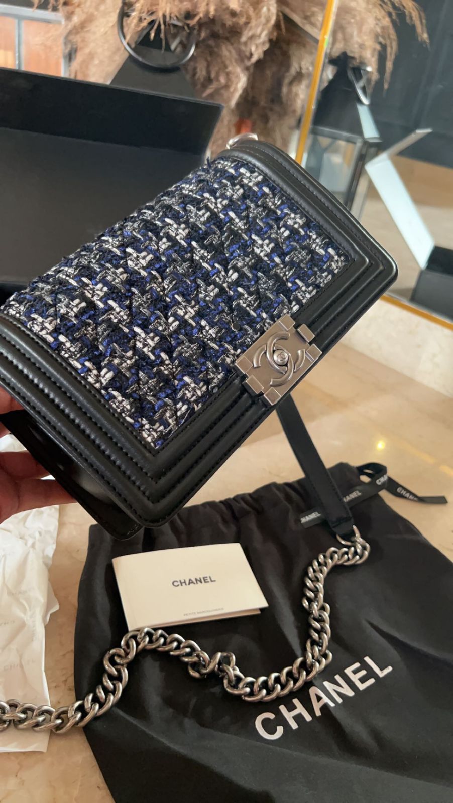 Ahc Blue Black Colour Premium Quality Ladies Leather Sling Bag 86103