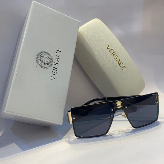 Ver rev Glossy black gold Frame black Shade Unisex Sunglass 10438 60 16 145