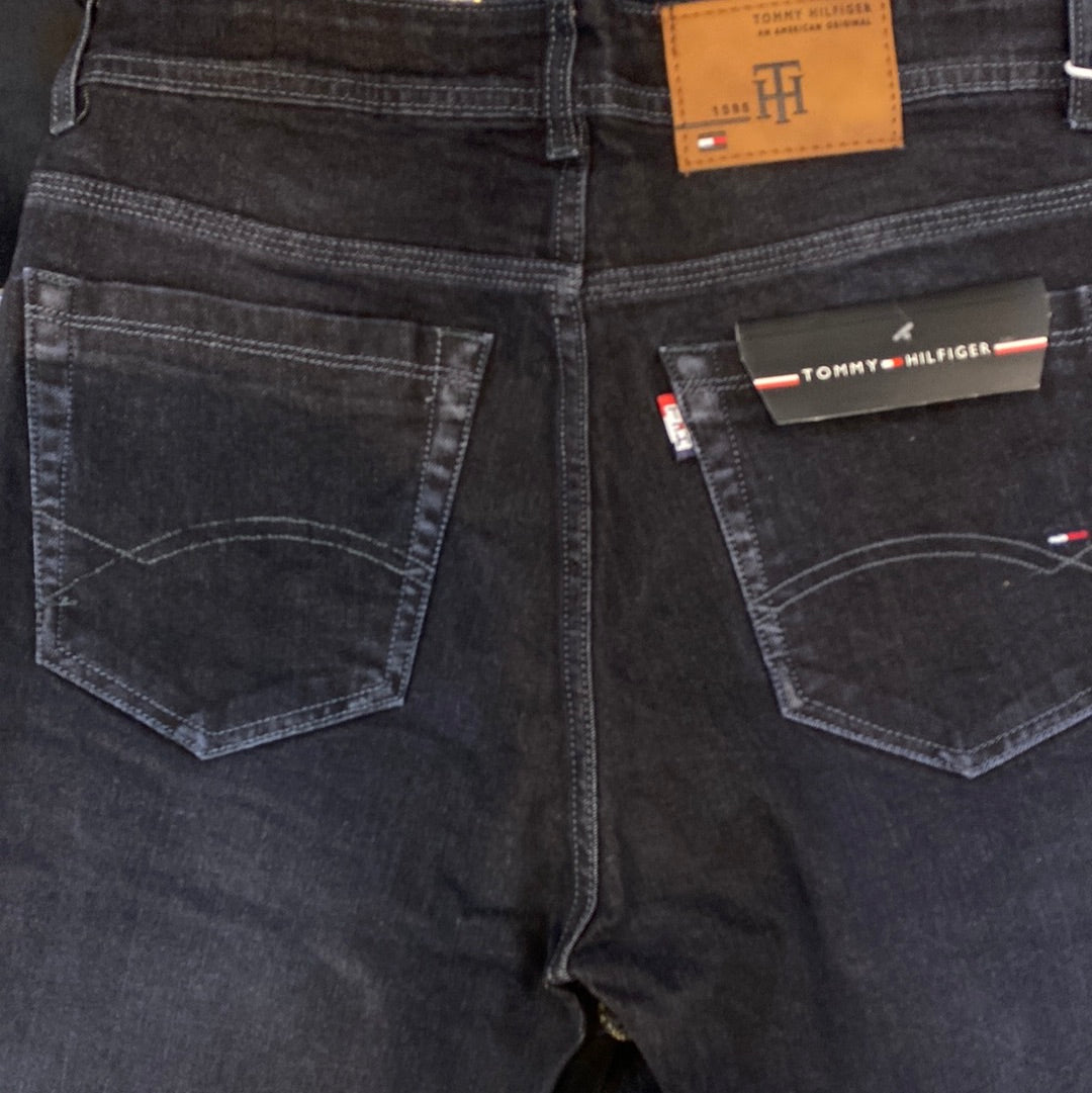 HT Mot Tom Black Denim Straight Fit plain jeans Branded Designers Men’s Jeans HT 1985 AAA1