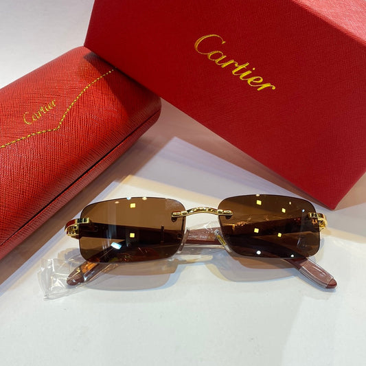 Rac Gold Brown Frame Brown Shade Unisex Branded Sunglasses 81339140